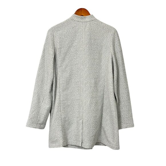 Eileen Fisher System NWT Textural Cotton Tencel Stretch Jacket Gray White Size L - Picture 6 of 12